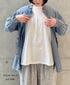 INMDS25062 HANDWOVEN YARN DYE NATURAL INDIGO CHAMBRAY FRILL COLLAR SHIRT