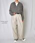 INAM2681DGD COTTON DOUBLE GAUZE CHECK OVERDYE UTILITY BANDED COLLAR SHIRT