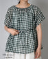 NSL26102 FANCY GINGHAM CHECK GATHERED PATCH WORK SMOCK