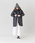 NAM2562PP PLAIN POLYESTER×PLAIN POLYESTER OVERSIZED MID-LENGTH HOODED COAT WITH RIBBED CUFF