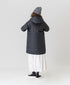 NAM2562PP PLAIN POLYESTER×PLAIN POLYESTER OVERSIZED MID-LENGTH HOODED COAT WITH RIBBED CUFF