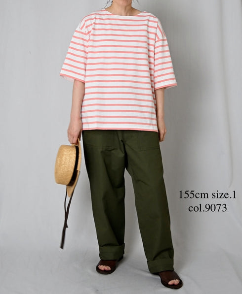 NLA2501 REGULAR STRIPE DROP SHOULDR S/SL BASQUE SHIRT