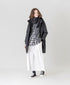 NAM2562PP PLAIN POLYESTER×PLAIN POLYESTER OVERSIZED MID-LENGTH HOODED COAT WITH RIBBED CUFF