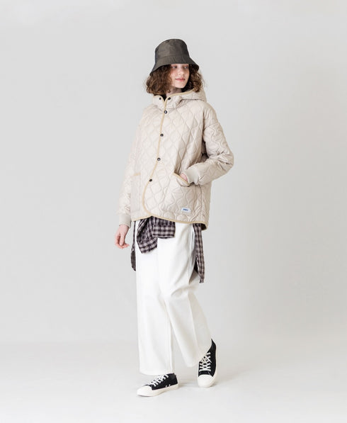 NAM2561PP PLAIN POLYESTER×PLAIN POLYESTER OVERSIZED HOODED JACKET WITH RIBBED CUFF