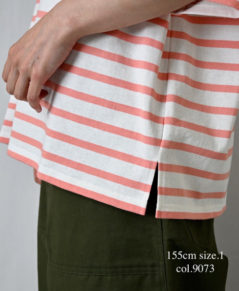 NLA2501 REGULAR STRIPE DROP SHOULDR S/SL BASQUE SHIRT