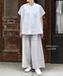 INSL26345 80s VOILE PLAIN WITH CUT WORK LACE EASY PANTS