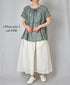 INSL26325 60s AUTO LOOM COTTON/LINEN PLAIN GATHERED SKIRT
