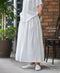 INSL26325 60s AUTO LOOM COTTON/LINEN PLAIN GATHERED SKIRT
