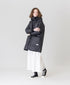 NAM2562PP PLAIN POLYESTER×PLAIN POLYESTER OVERSIZED MID-LENGTH HOODED COAT WITH RIBBED CUFF