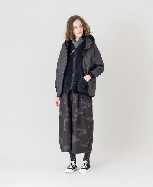 NAM2561PP PLAIN POLYESTER×PLAIN POLYESTER OVERSIZED HOODED JACKET WITH RIBBED CUFF