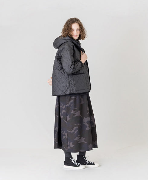 NAM2561PP PLAIN POLYESTER×PLAIN POLYESTER OVERSIZED HOODED JACKET WITH RIBBED CUFF