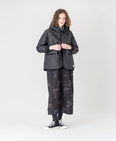 NAM2561PP PLAIN POLYESTER×PLAIN POLYESTER OVERSIZED HOODED JACKET WITH RIBBED CUFF
