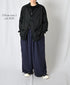 INAM2684DGD COTTON DOUBLE GAUZE CHECK OVERDYE GATHERED EASY PANTS WITH LINING