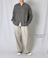 INAM2681DGD COTTON DOUBLE GAUZE CHECK OVERDYE UTILITY BANDED COLLAR SHIRT
