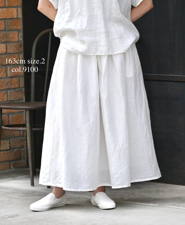 INSL26325 60s AUTO LOOM COTTON/LINEN PLAIN GATHERED SKIRT