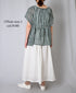 INSL26325 60s AUTO LOOM COTTON/LINEN PLAIN GATHERED SKIRT