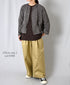 INAM2683DGD COTTON DOUBLE GAUZE CHECK OVERDYE CREW NECK CARDIGAN