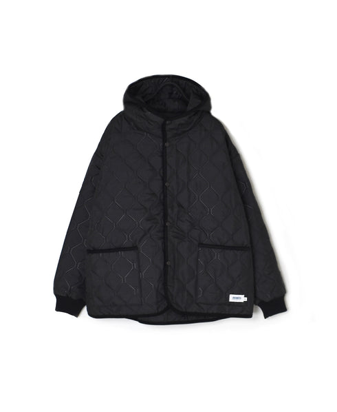 NAM2561PP PLAIN POLYESTER×PLAIN POLYESTER OVERSIZED HOODED JACKET WITH RIBBED CUFF