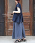 INSL26335 60s AUTO LOOM COTTON/LINEN STRIPE GATHERED SKIRT