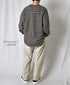 INAM2681DGD COTTON DOUBLE GAUZE CHECK OVERDYE UTILITY BANDED COLLAR SHIRT