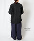 INAM2684DGD COTTON DOUBLE GAUZE CHECK OVERDYE GATHERED EASY PANTS WITH LINING