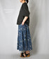 NSL26065 80s VOILE LEAF & FLOWER PRINT GATHERED SKIRT