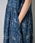 NSL26063 80s VOILE LEAF & FLOWER PRINT REGULAR COLLAR S/SL DRESS