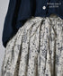 NSL26065 80s VOILE LEAF & FLOWER PRINT GATHERED SKIRT