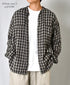 INAM2681DGD COTTON DOUBLE GAUZE CHECK OVERDYE UTILITY BANDED COLLAR SHIRT