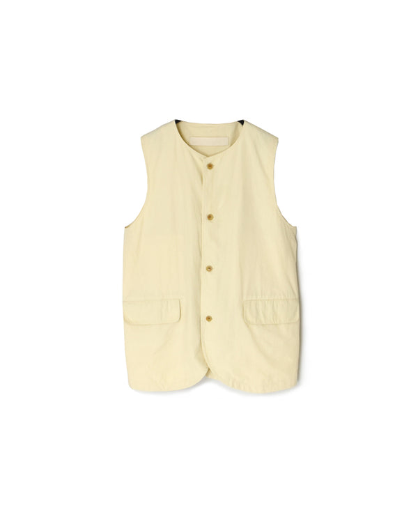 NVL2502CP 40s ORGANIC POPLIN NO COLLAR VEST