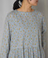 INAM2514FD COTTON FLOWER PRINT BOAT NECK L/SL ONE-PIECE