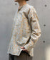 INAM2511FD COTTON FLOWER PRINT UTILITY BANDED COLLAR SHIRT