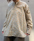 INAM2511FD COTTON FLOWER PRINT UTILITY BANDED COLLAR SHIRT