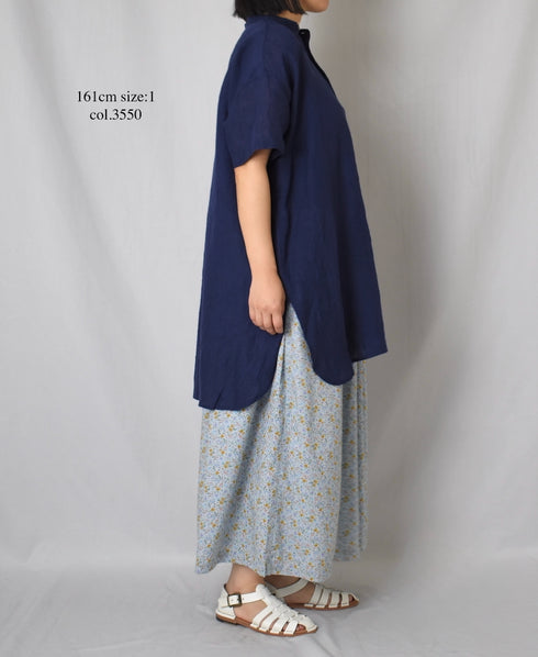 INAM2515FD COTTON FLOWER PRINT GATHERED EASY SKIRT WITH LINING