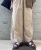 INAM2516FD COTTON FLOWER PRINT GATHERED EASY PANTS WITH LINING