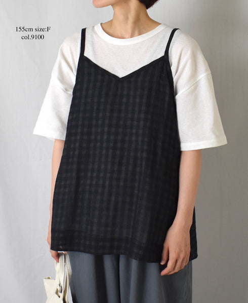 GNSL25052 GEORGETTE JERSEY CREW-NECK T-SHIRT