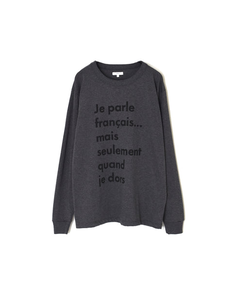 NFA2351P46 4.4oz COTTON JERSEY "JE PARLE"CREW NECK OVERSIZE L/SL T