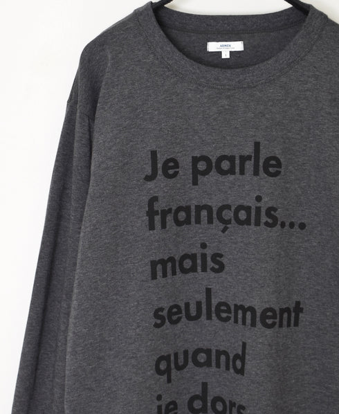NFA2351P46 4.4oz COTTON JERSEY "JE PARLE"CREW NECK OVERSIZE L/SL T