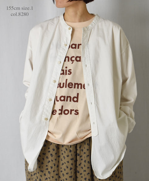 NFA2351P46 4.4oz COTTON JERSEY "JE PARLE"CREW NECK OVERSIZE L/SL T
