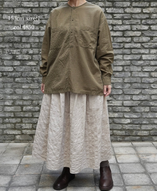 MDSH2601BD 80s ORGANIC COTTON ( BIG CHECK x SMALL CHECK ) OVERDYE PULLOVER SHIRT (BALL BUTTON)
