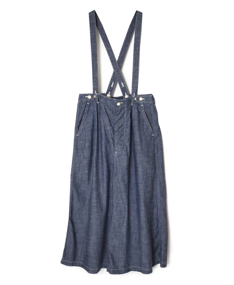 ISNAM2611CB NAVY (INDIGO) CHAMBRAY ADJUSTER TACK SKIRT WITH