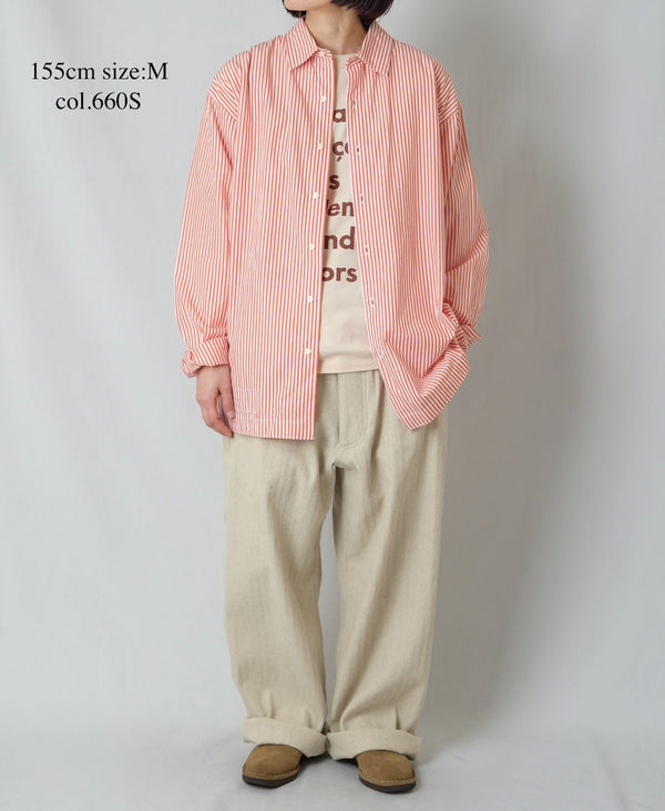 NVL2612 POPLIN STRIPE REGULAR COLLAR L/SL SHIRTS