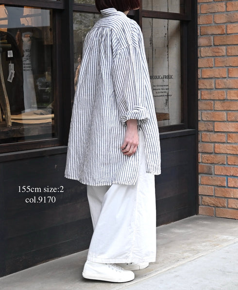 INAM2556PD 40s POPLIN OVERDYE WRAP CULOTTES WITH SEAM POCET