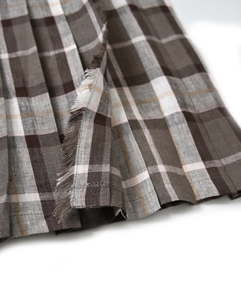 NOD0901 ILISH LINEN LOW WAIST PLEATS WRAP SKIRT LENGTH 80cm (WITH PIN)