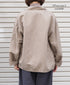 ISNAM2601D LINEN/COTTON PLAIN OVERDYE ROUND COLLAR DOUBLE JACKET