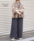 ISNAM2601D LINEN/COTTON PLAIN OVERDYE ROUND COLLAR DOUBLE JACKET