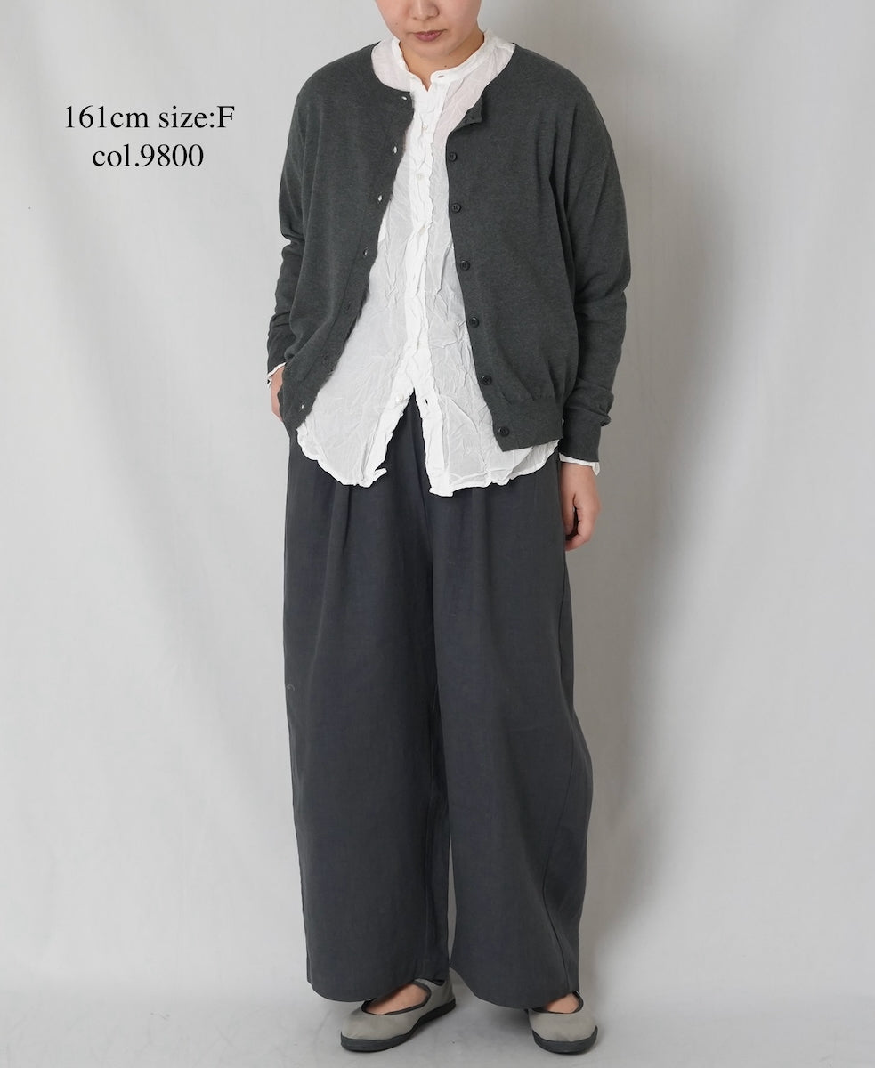 NNSL26012 14GG 1PLY HIGH TWIST COTTON CREW-NECK CARDIGAN – Narumi