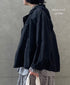 ISNAM2601D LINEN/COTTON PLAIN OVERDYE ROUND COLLAR DOUBLE JACKET