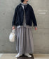 ISNAM2601D LINEN/COTTON PLAIN OVERDYE ROUND COLLAR DOUBLE JACKET
