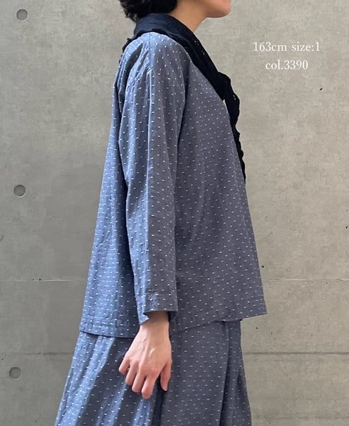 INAM2623CB DOBIE CHAMBRAY WASH BOAT NECK SMOCK